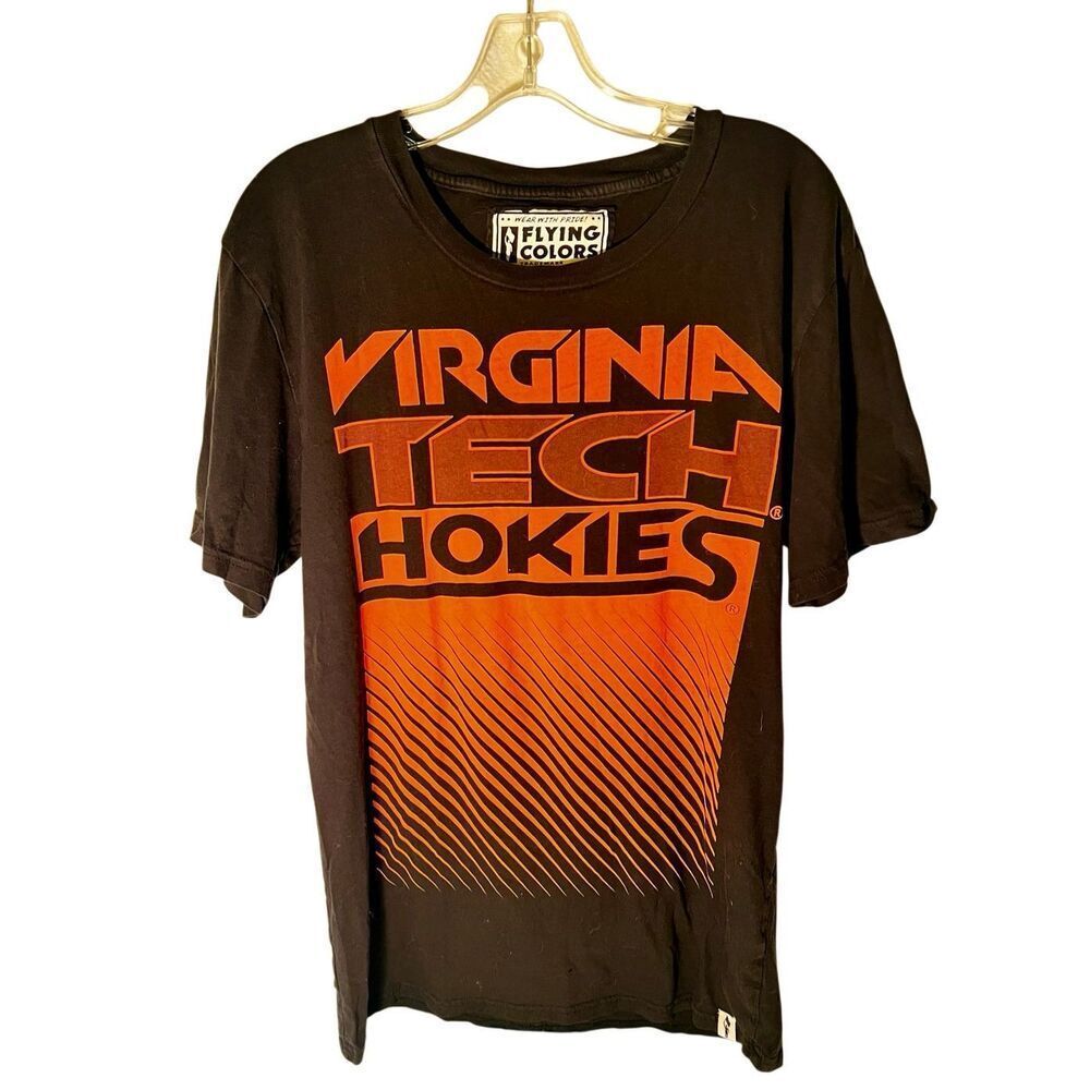 Rare Design Virginia Tech Hokies Flying Colors Sz M Black /Orange Abstract Lines